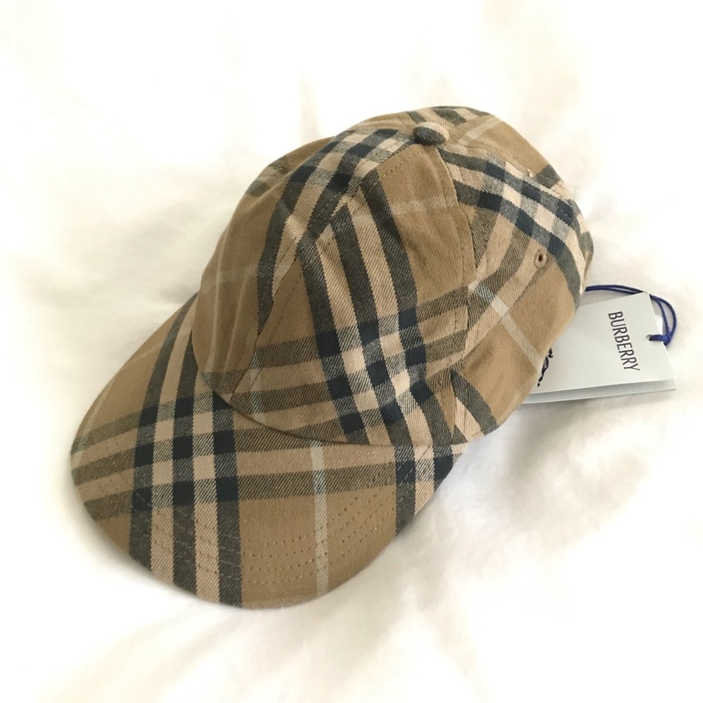🆕 BURBERRY Unisex Twill Check Baseball Cap - Picture 7 of 11